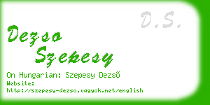 dezso szepesy business card