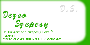 dezso szepesy business card